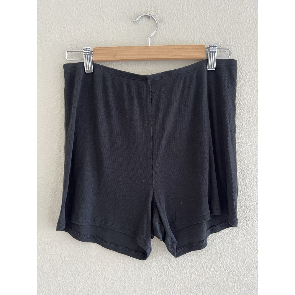 Victoria's Secret Womens Large Black Ribbed Modal Knit Sleep Lounge Shorts
